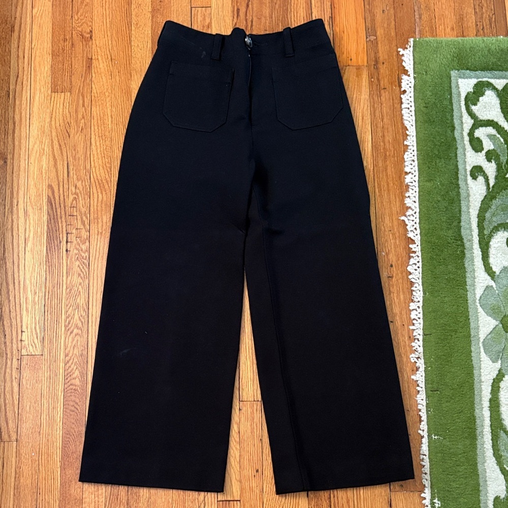 Anthropologie Black Wide-Leg Trousers